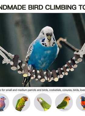 Bird Parrot Toys 5Pcs,Wood Ladder Chewing Cockatiel Toys,for