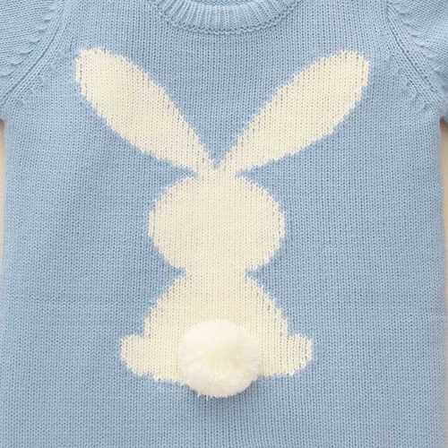 Baby Rompers Cute Rabbit Pom Pom Newborn Toddler Jumpsuit Ou - 图0