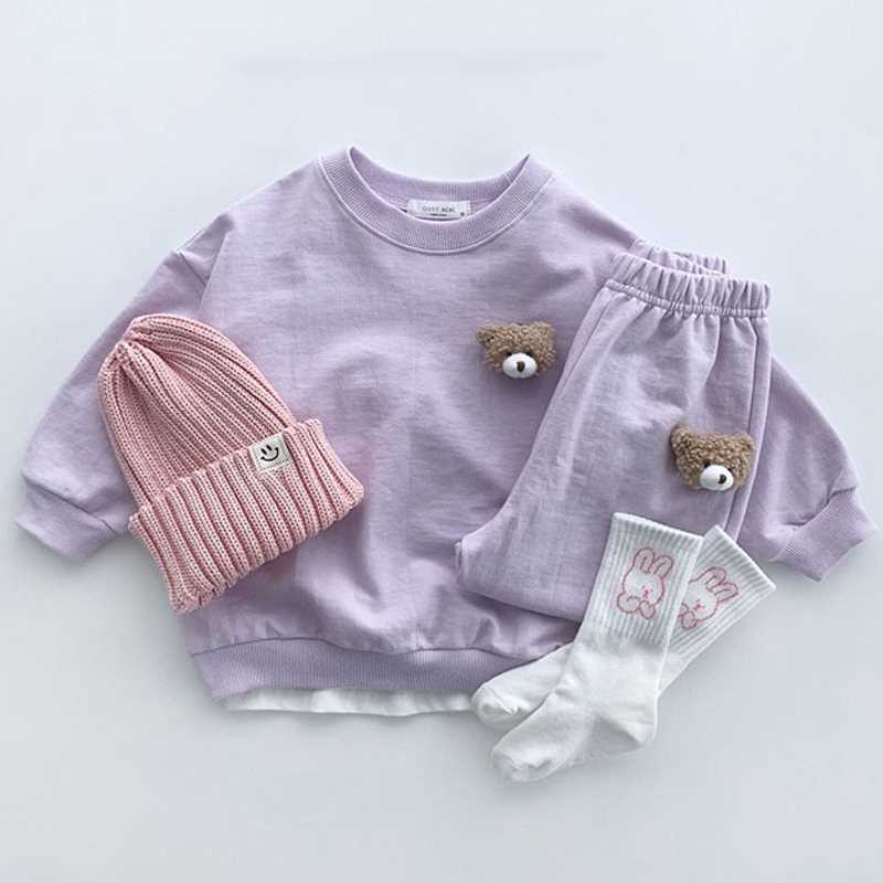 2 Pcs Baby Boys Clothing set Long sleeve Hooded Tracksuit op - 图0