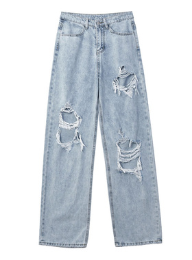 2020 New High Waist Ripped Jeans Women's hip hop Loose Jeans