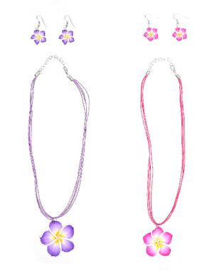 Hawaii Jewelry Earrings Plumeria Flower Necklace Flowers