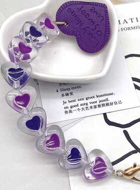 Love Mobile Phone Lanyard Phone Charm Acrylic Drop Love Brac
