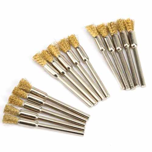 15Pcs Mini Brass Steel Wire Brush Drill Granding Tools Metal - 图0