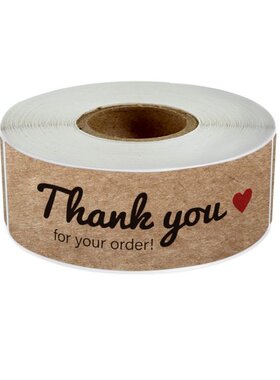 120 Pcs Thank You For Your Order Stickers 3x1 Inch Rectangle
