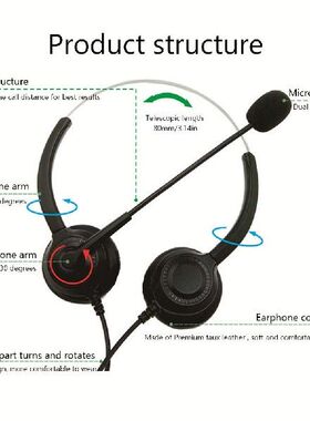 Telephone Headset Binaural With Noise Cancelling Microphone