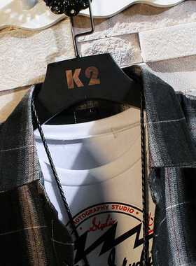 Brand Summer Men's Plaid BLA WHITE Shirt  Short Sleev