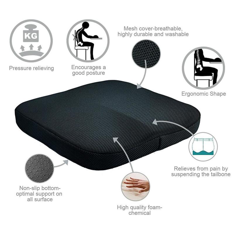 Non-Slip Orthopedic Memory Foam Coccyx Cushion for Tailbone-图2