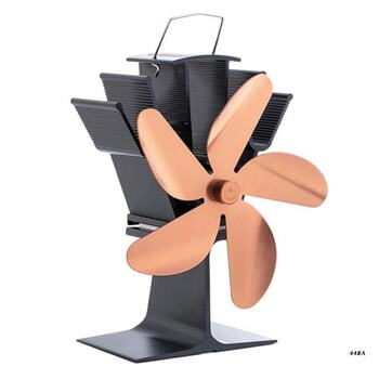 5-Blade Wood Burner Fan ຄວາມຮ້ອນ Powered Stove Fan ພັດລົມເຕົາໄຟ