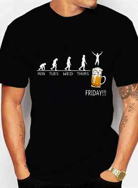 Fridy Beer Print Men's Brnd T-shirts Funny Grphic Hip Hop