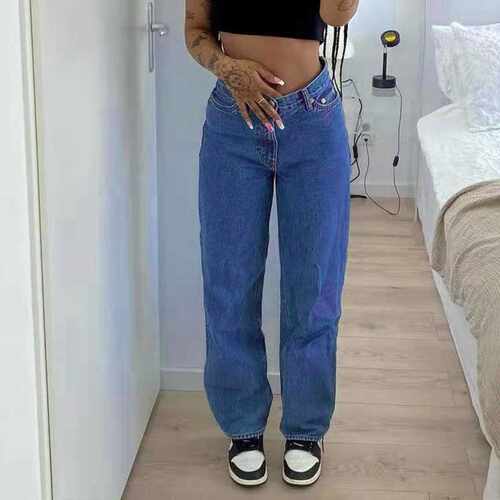 Women	s Pants Baggy Jeans Women 2021 Fashion Denim Tr-图2