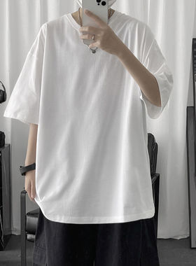 Hybskr 100% Cotton Men's T shirts 2022 Summer Solid Color Ca