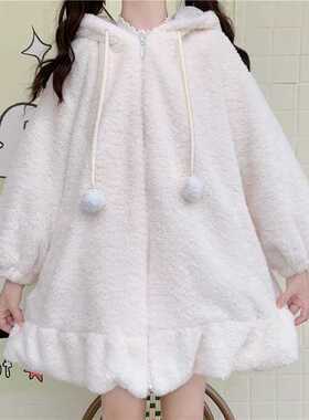 Winter Jacket Women Lolita Fleece-lined Thickened Girl Soft