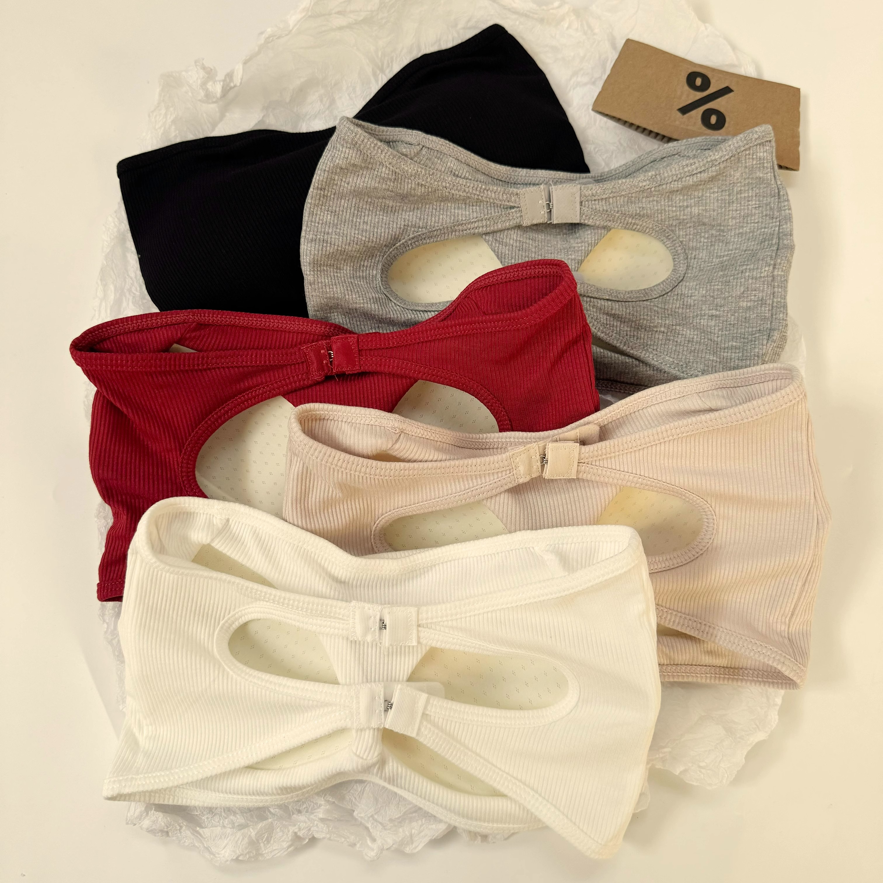 无肩带聚拢防滑内衣女生防走光薄款韩系抹胸一体式乳胶杯美背裹胸 - 图2