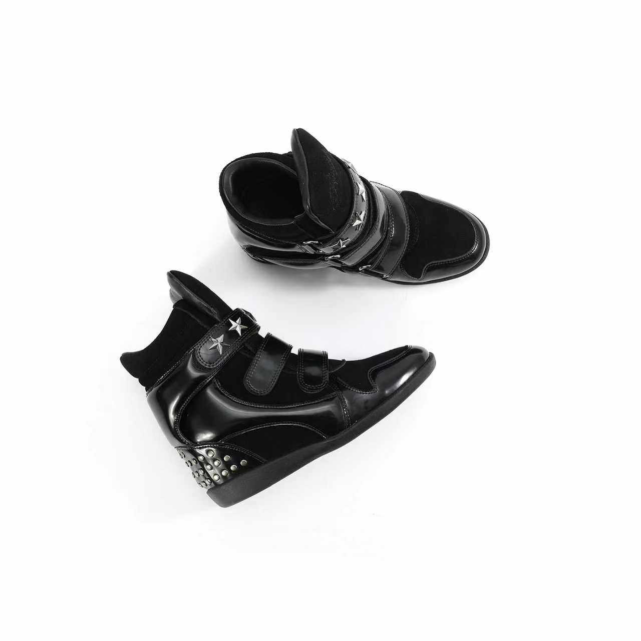 noEmosen(noE) N02 漆皮复古铆钉原创休闲厚底内增高坡跟运动板鞋,淘宝优惠券,粉丝福利购,淘宝优惠卷