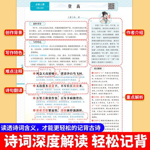 2026新版高中必背古诗词和文言文完全解读语文人教版全解一本通72篇翻译注释实词虚词汇总漫画笔记高考古诗文讲解备考阅读训练一本 - 图1