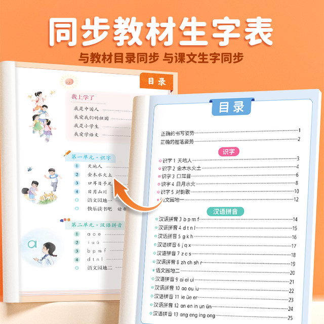 Synchronous Chinese dot matrix pen-controlled calligraphy practice book for grades 1-6