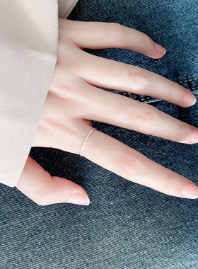 时尚纯银菱形素圈女戒指