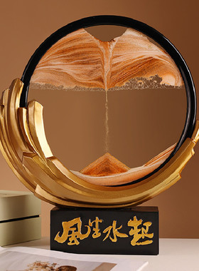 风生水起电视酒柜流沙画