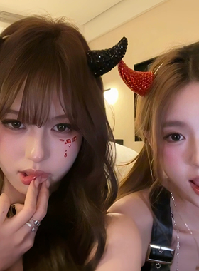 万圣节COS满钻小恶魔发夹