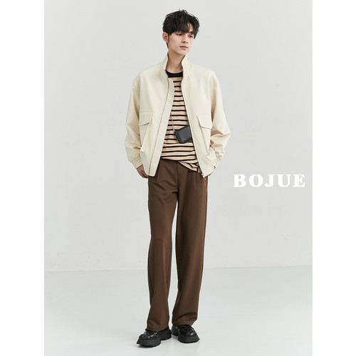 高级感宽松版直筒休闲裤男23春秋季新款韩版垂坠感阔腿西装长裤子 - 图2