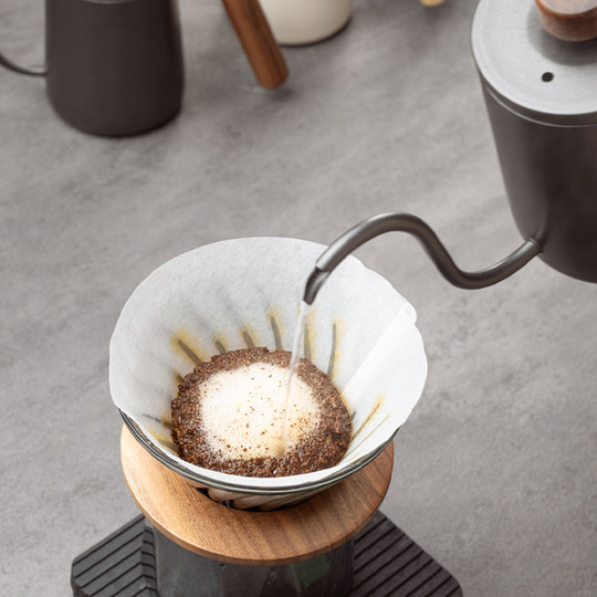 yeffac手冲咖啡壶胡桃木柄家用长嘴壶小型电陶炉加热套装分享壶