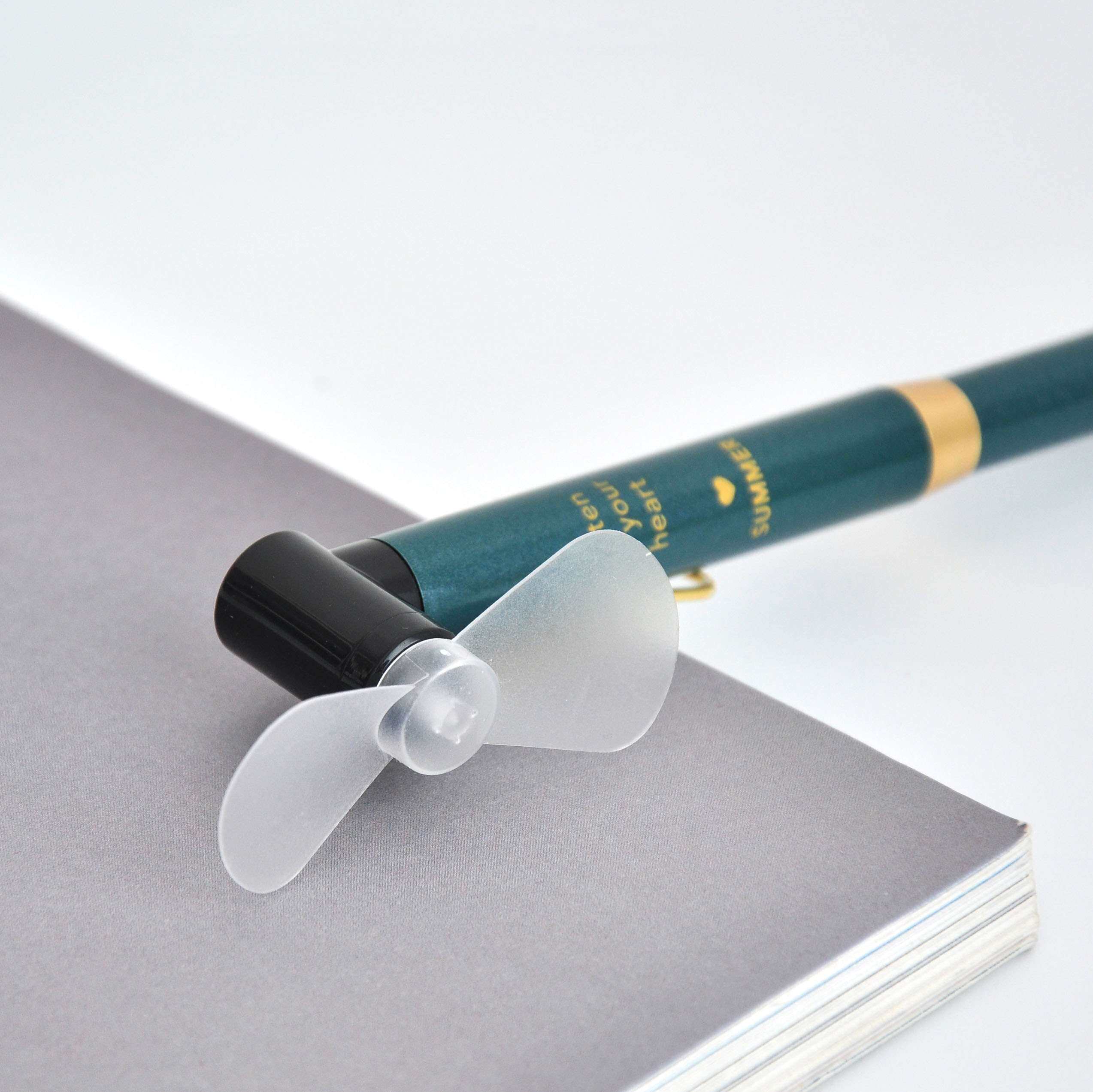 个性风扇笔便携电池电动多功能可爱创意学生用扇子圆珠中性笔金属