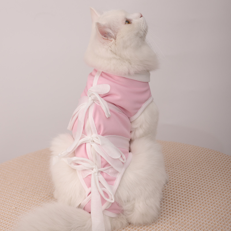 母猫绝育服猫咪衣服宠物透气手术服小猫断奶服公猫防舔术后衣猫猫 - 图0