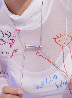 KEYLEE锆石滑动多用抽拉项链