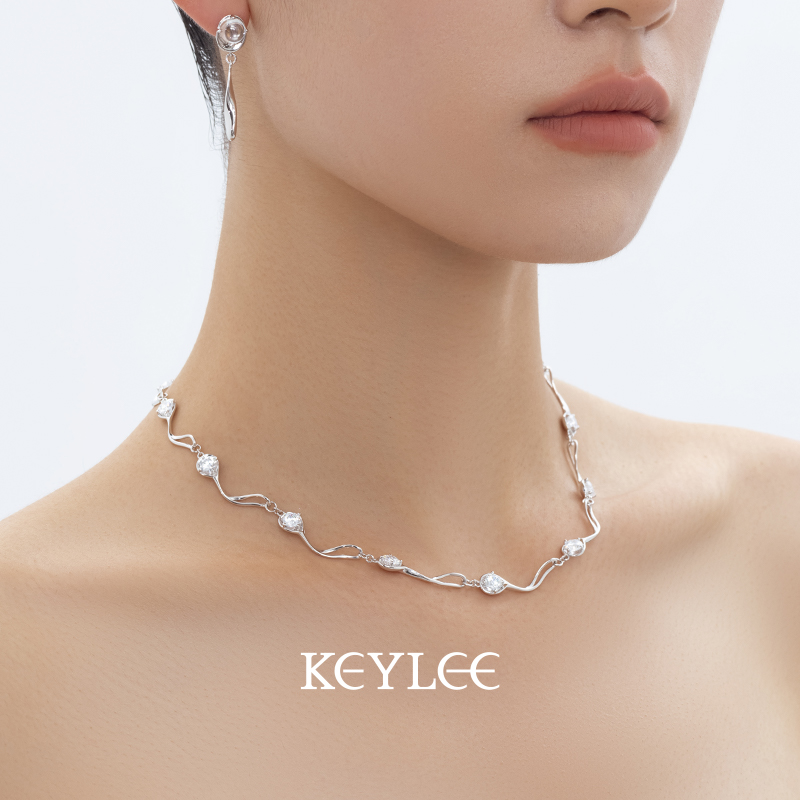 KEYLEE【E豆系列】勺勺是锆石项链 - 图0