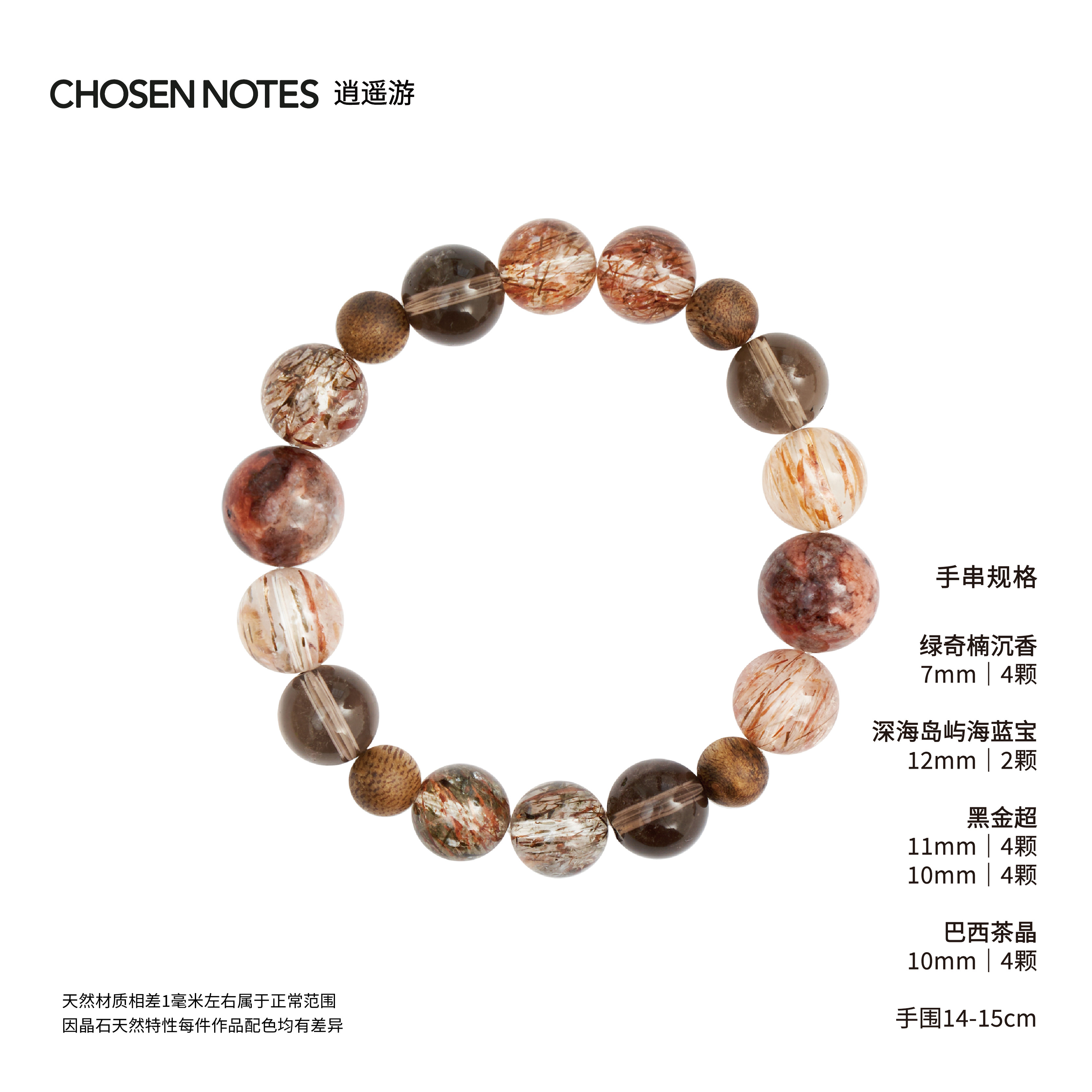 秋拾记 戴香珠宝系列「逍遥游」奇楠沉香黑金超岛屿海蓝宝茶晶,淘宝优惠券,粉丝福利购,淘宝优惠卷