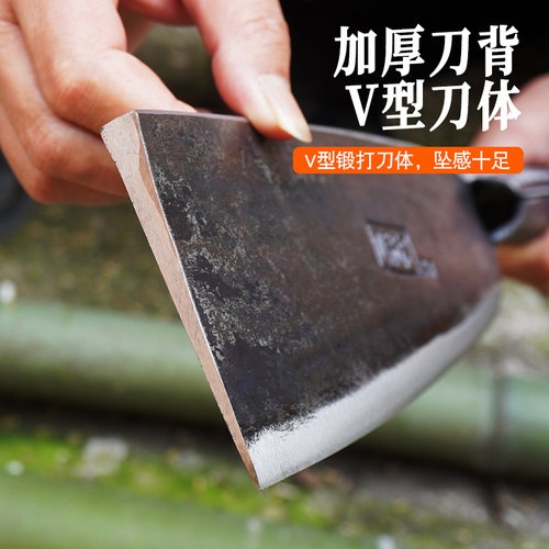 65高锰钢老式柴刀手工锻打砍柴全钢砍树户外传承镰刀农用锋利劈柴 - 图2