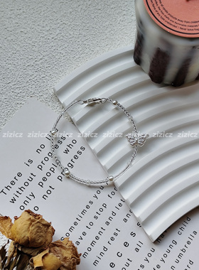 zizicz【白色蝴蝶】原创小众甜美气质元气少女串珠手链森系手环