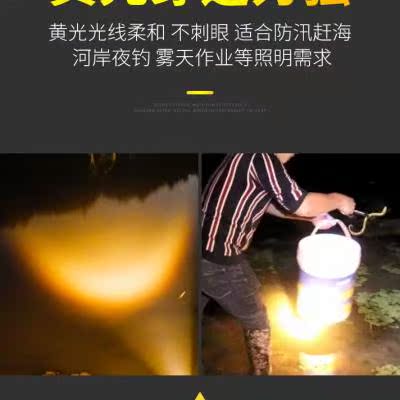 黄光头灯超长续航强光充电超亮头戴式远射感应夜钓鱼户外矿头顶灯-图2