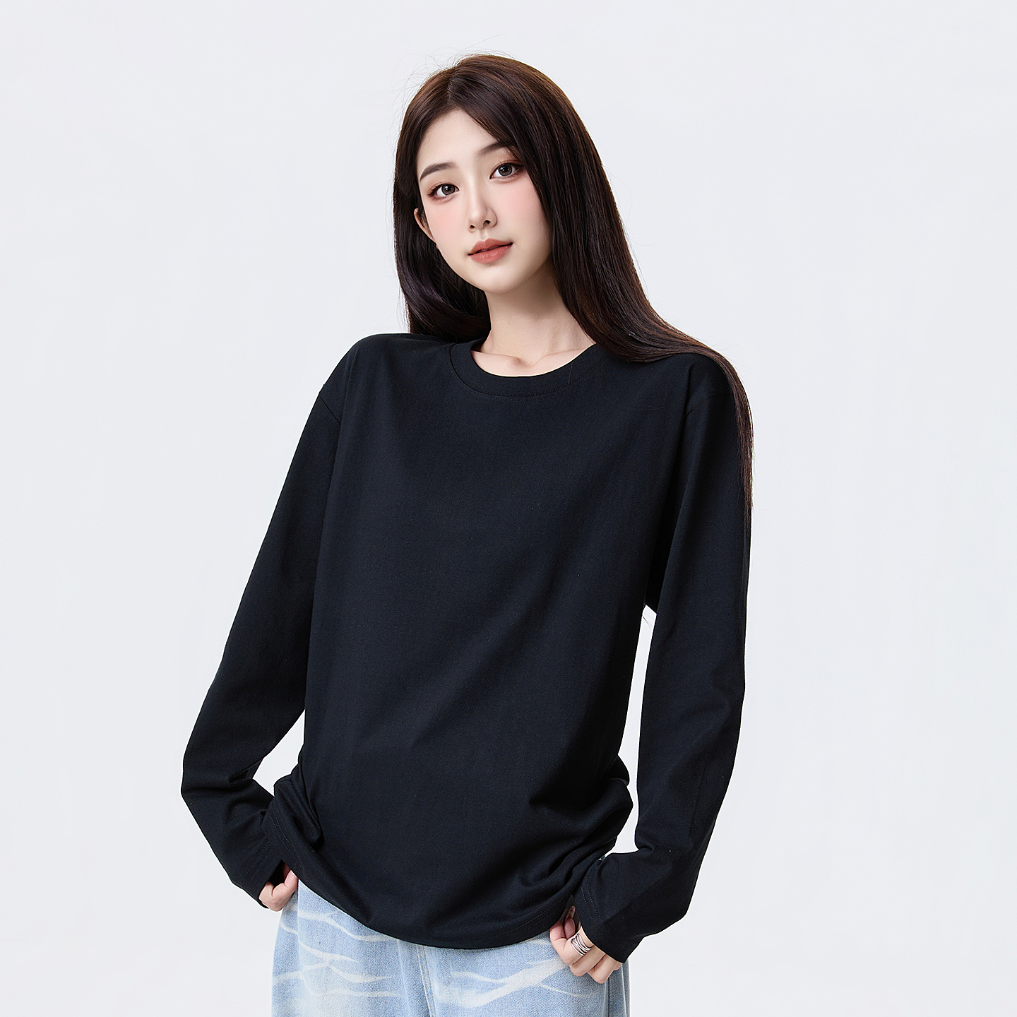 长袖t恤女纯棉打底衫内搭纯白色基础款百搭遮屁股2026超好看新款,淘宝优惠券,粉丝福利购,淘宝优惠卷