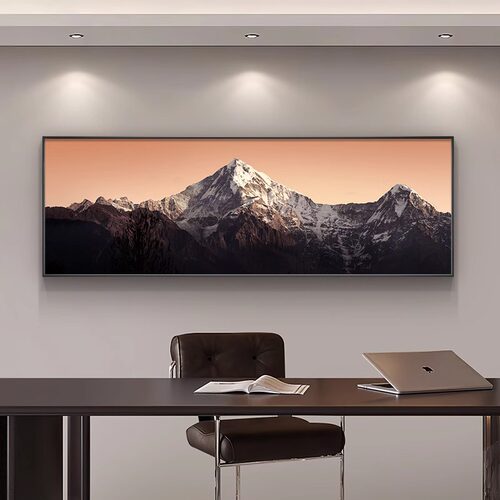 日照金山客厅装饰画现代轻奢沙发背景墙面挂画书房办公室风景壁画 - 图2