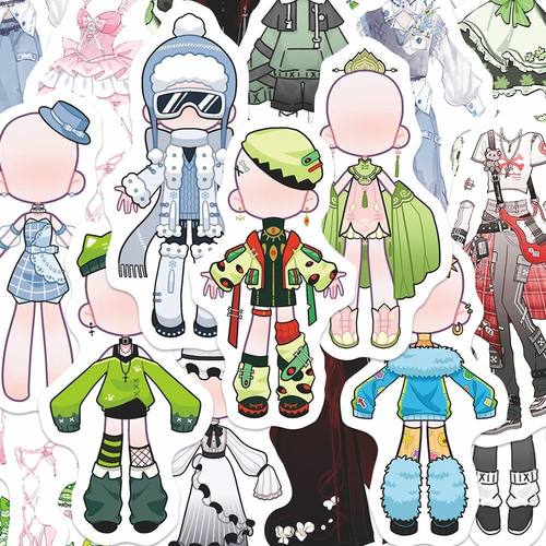 183贴免服服设oc绘画素材贴纸二次元创意服饰设计参考临摹贴画DIY - 图2