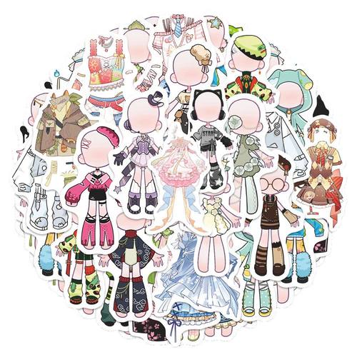 183贴免服服设oc绘画素材贴纸二次元创意服饰设计参考临摹贴画DIY - 图3