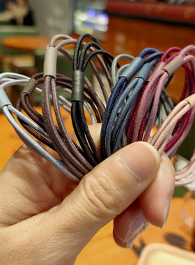 10色高弹三线合一打底基础款扎头发圈DIY制作皮筋绑头绳摆地摊货