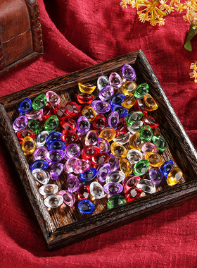 玻璃七彩元宝琉璃水晶摆件