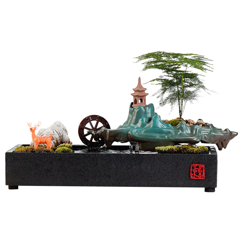 招财流水雾化加湿器摆件客厅茶桌循环水办公室桌面装饰品开业礼物,淘宝优惠券,粉丝福利购,淘宝优惠卷