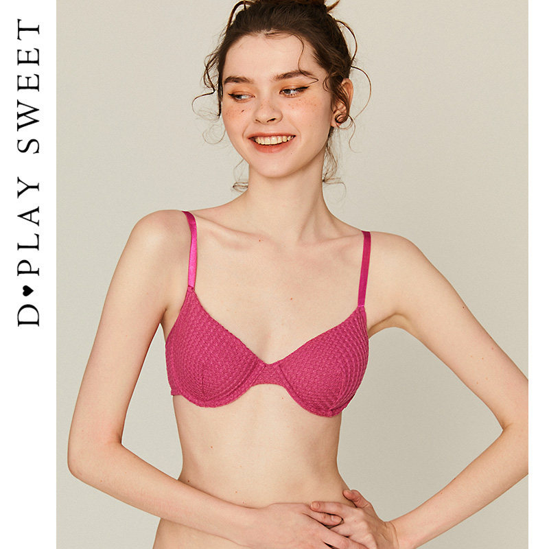dplaysweet玫粉法式针织薄款软胸罩 DPLAYSWEET文胸