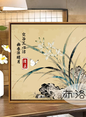 中古风爱国主题清廉文化数字油画