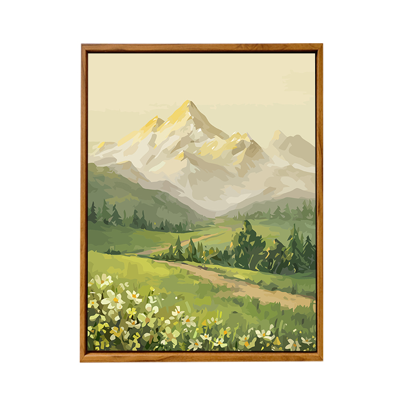 日照金山高级感风景DIY数字油画手工绘填充涂色油彩客厅装饰挂画