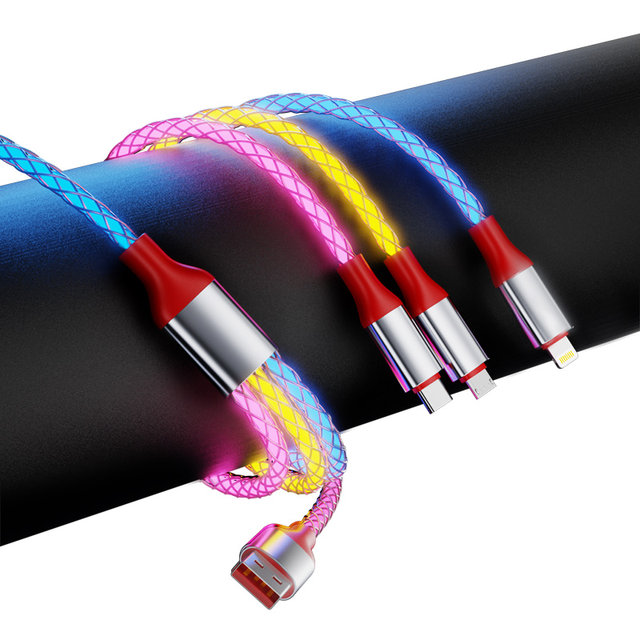 5A one to three RGB magic streamer data cable fast charging