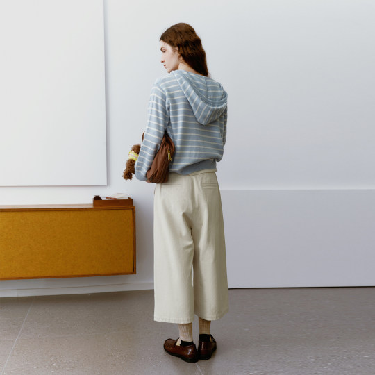 Wanatry pure wool commuter fake two-piece knitted sweater