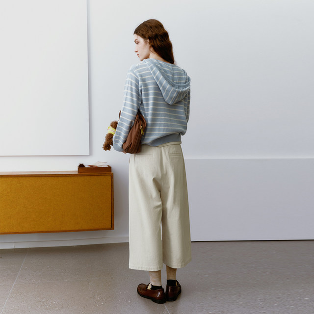 Wanatry pure wool commuter fake two-piece knitted sweater