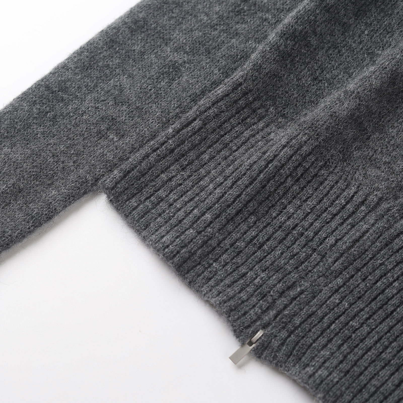 wana try羊驼毛羊毛连帽针织开衫2025秋冬新品灰色韩系简约上衣女 - 图3