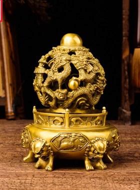 纯铜鼎工艺品客厅摆件家居办公室铜鼎装饰摆设送礼中式