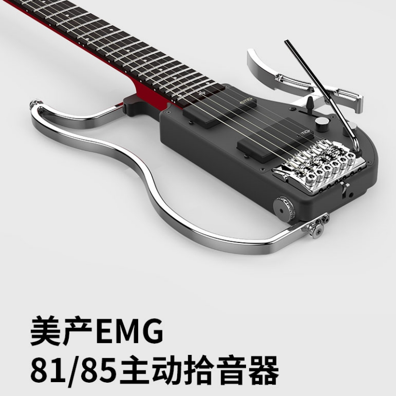 ALP电吉他 ADS-281AX EMG拾音器双摇24品 旅行折叠便携无头电吉他