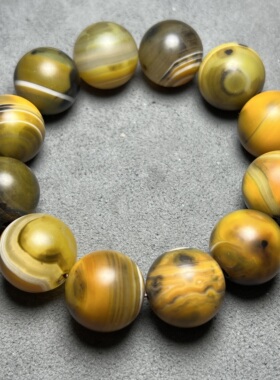 天然阿拉善石外蒙戈壁奇石 缠丝玛瑙梦幻彩宝大黄蜂原石手串 手链